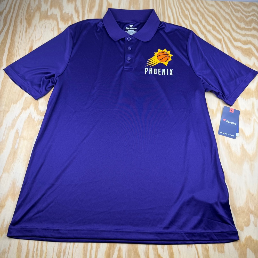 Fanatics Phoenix Suns NBA Polo Shirt Mens XL Purple Short Sleeve Basketball Logo